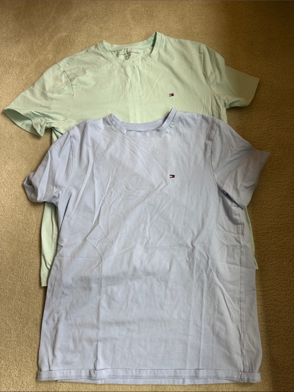 Tommy Hilfiger Men's Crew Neck T-Shirt - Light Blue & Mint (2-Pack)
